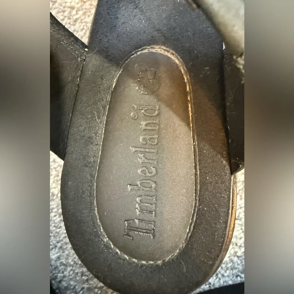 Timberland Women's Black Platform Sandals Size 9.